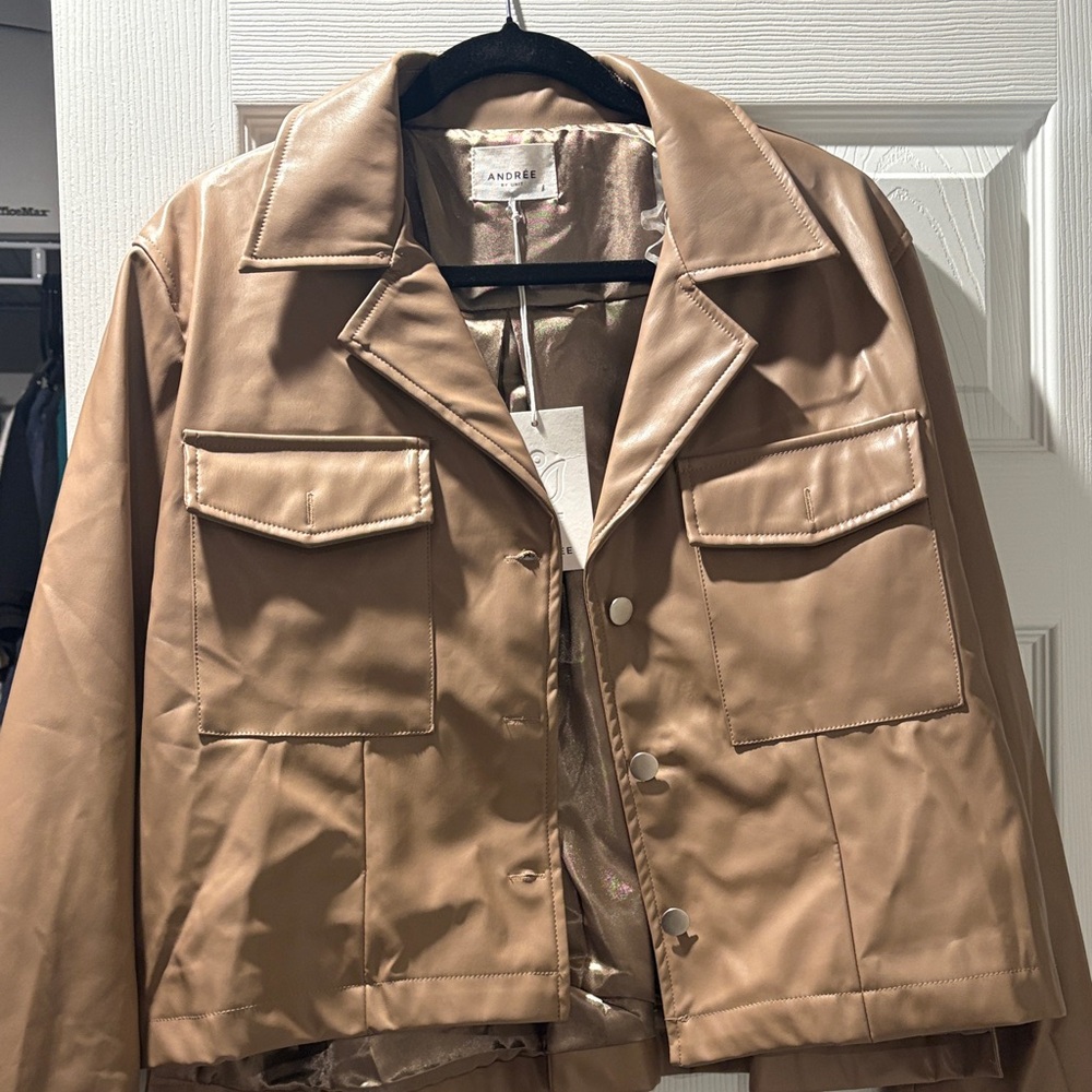 Andree Tan Leather Jacket for Women